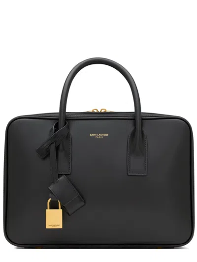 Saint Laurent Mini Leather Handbag In Black