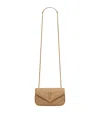 Saint Laurent Mini Leather Loulou Cross-body Bag In Beige