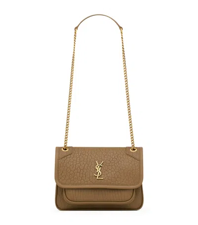 Saint Laurent Mini Leather Niki Shoulder Bag In Beige