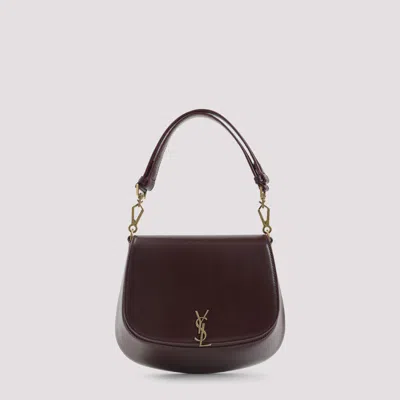 Saint Laurent Mini Leather Shoulder Bag - 17cm X 20cm X 7.5cm In Red