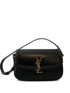 Saint Laurent Mini Logo-plaque Shoulder Bag In Black