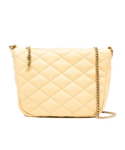 Saint Laurent Mini Diamond-pattern Shoulder Bag In Nude