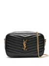 Saint Laurent Mini Lou In Quilted Leather Bags In Black