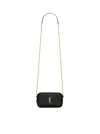 Saint Laurent Mini Lou Black Calfskin Leather Crossbody Handbag For Women Ss24 In Black