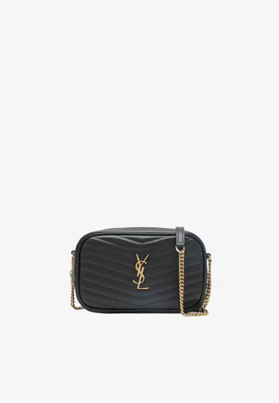 Saint Laurent Mini Lou Leather Bag In Black