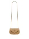 Saint Laurent Mini Quilted Chain Strap Cross-body Bag In Brown