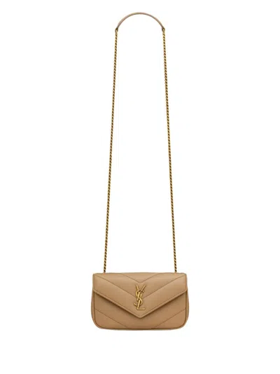Saint Laurent Mini Lou Lou Bags In Brown