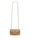 Saint Laurent Mini Quilted Chain Strap Cross-body Bag In Brown