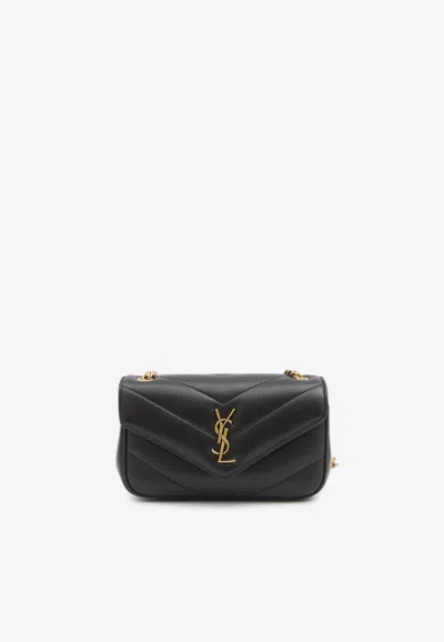 Saint Laurent Mini Lou Lou Crossbody Bag In Black