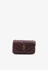 Saint Laurent Mini Lou Lou Quilted Leather Crossbody Bag In Burgundy