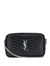 Saint Laurent Mini Lou Quilted Chain-strap Shoulder Bag In Black