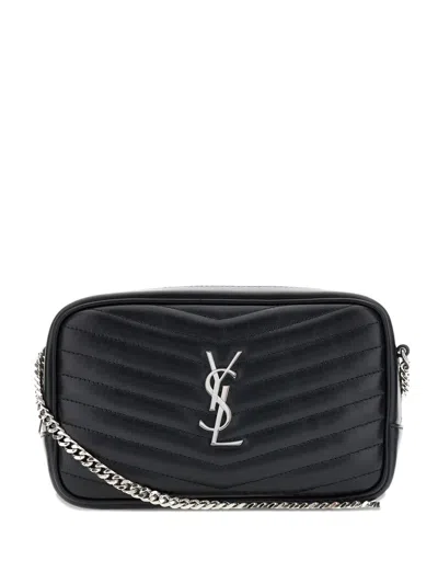 Saint Laurent Mini Lou Quilted Chain-strap Shoulder Bag In Black
