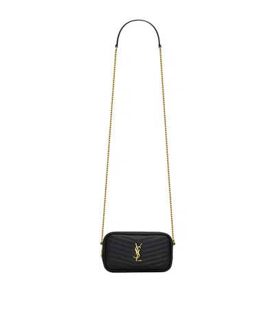 Saint Laurent Mini Lou Quilted Cross-body Bag In Black