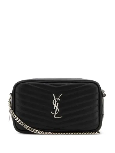 Saint Laurent Mini Lou Quilted-detail Chain-strap Cross Body Bag In Black