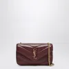 Saint Laurent Mini Lou Lou Quilted Leather Crossbody Bag In Burgundy
