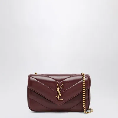 Saint Laurent Mini Loulou Bag In Bordeaux In Red