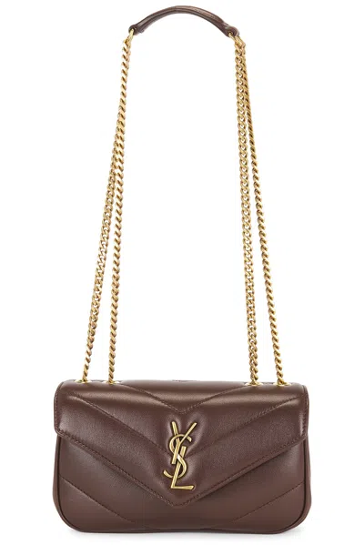 Saint Laurent Mini Loulou Chain Bag In Deep Hickory