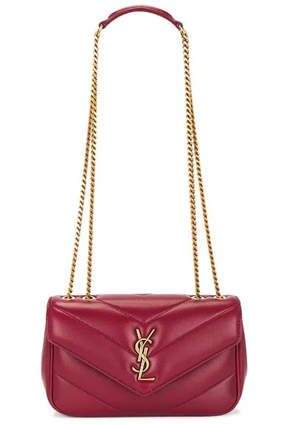 Saint Laurent Mini Loulou Chain Bag In Red