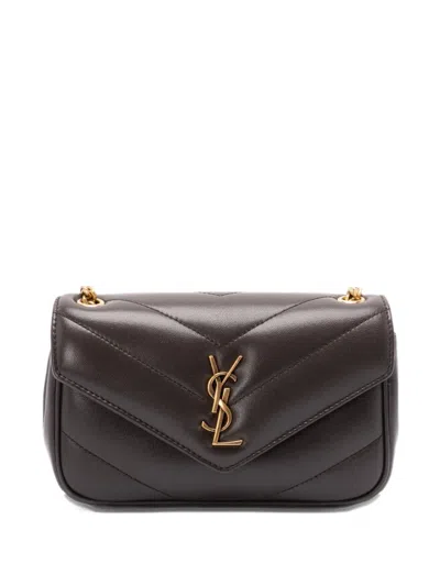 Saint Laurent Mini Loulou Cross Body Bag In Brown