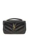 Saint Laurent Mini Loulou Lambskin Shoulder Bag In Black