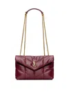 Saint Laurent Mini Loulou Puffer In Shiny Leather Bags In Red