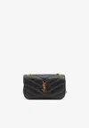 Saint Laurent Mini Loulou Quilted Leather Crossbody Bag In Black