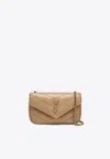 Saint Laurent Mini Quilted Chain Strap Cross-body Bag In Sand
