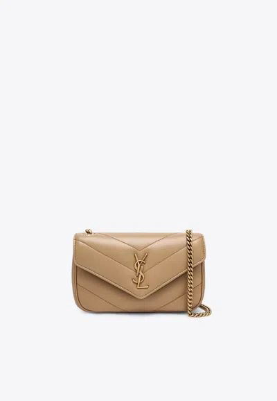 SAINT LAURENT MINI LOULOU QUILTED LEATHER CROSSBODY BAG