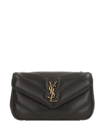 Saint Laurent Mini Loulou Shoulder Bag In Gray