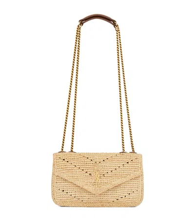 Saint Laurent Mini Loulou Shoulder Bag In Neutral