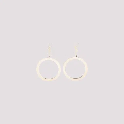 Saint Laurent Mini Metallic Brass Earrings In Transparent