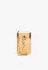 Saint Laurent Hammered-logo Cigarette Case In Gold