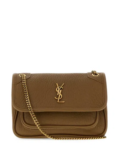 Saint Laurent Mini Niki Cross Body Bag In Brown
