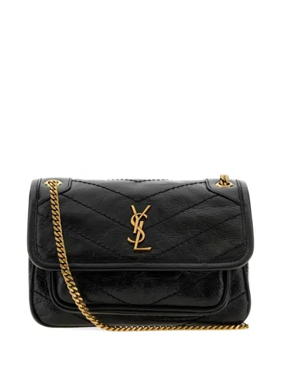 Saint Laurent Black Leather Mini Niki Shoulder Bag Nero Borse A Mano