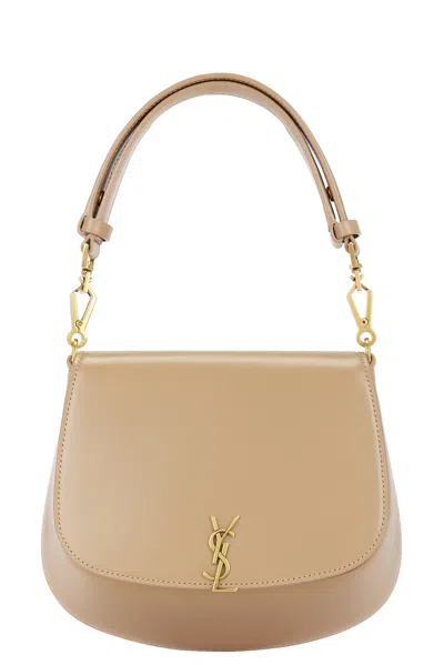 Saint Laurent Mini Nola Bag In Dark Toffee