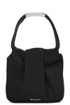 Saint Laurent Pochon Mini Top-handle Bag In Satin Silk In Nero