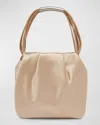 Saint Laurent Mini Pochon Satin Top-handle Bag In Nude Powder