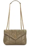 Saint Laurent Mini Puffer Bag In Strong Moss