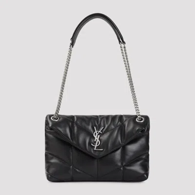 Saint Laurent Mini Puffer Handbag 19cm X 17cm X 11cm In Black