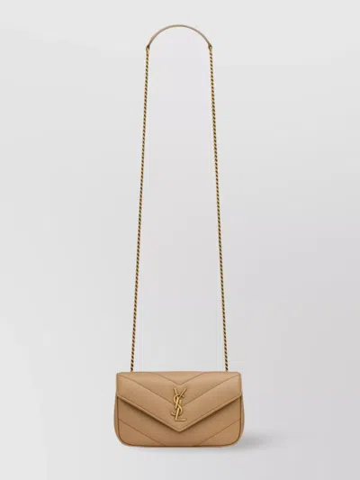 SAINT LAURENT MINI QUILTED CHAIN STRAP CROSS-BODY BAG