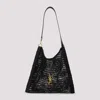 Saint Laurent Black Raffia Shopping Bag In Black