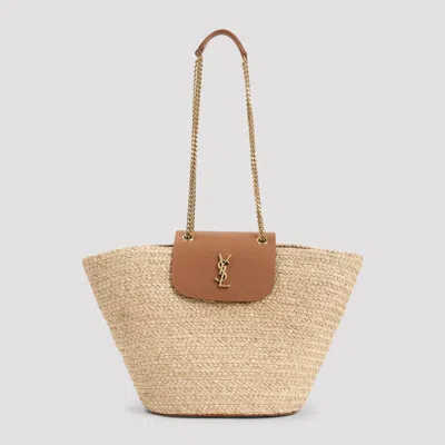 Saint Laurent Mini Raffia Manon Handbag - Elegant Shoulder Bag In Neutral