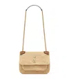 Saint Laurent Mini Raffia Nikki Shoulder Bag In Sand
