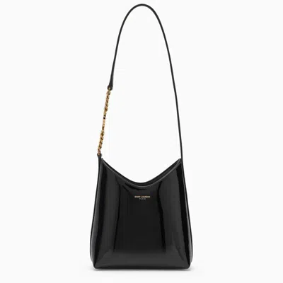 Saint Laurent Mini Randez-vous Black Patent Leather Hobo Bag Women