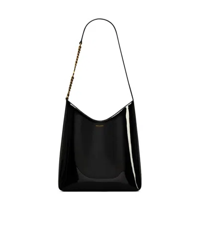 Saint Laurent Mini Rendez-vous Leather Shoulder Bag In Black