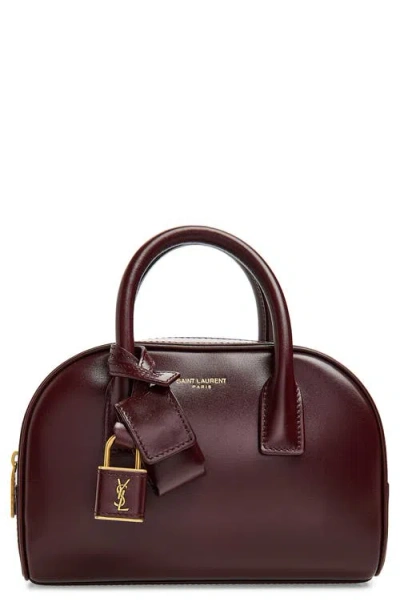 Saint Laurent Mini Sac De Jour Boston Satchel In Burgundy