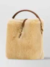 Saint Laurent Mini Shearling Bucket Bag With Top Handle