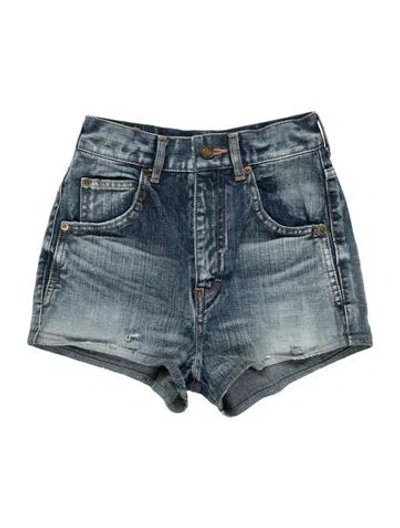 Pre-owned Saint Laurent Mini Shorts In Blue