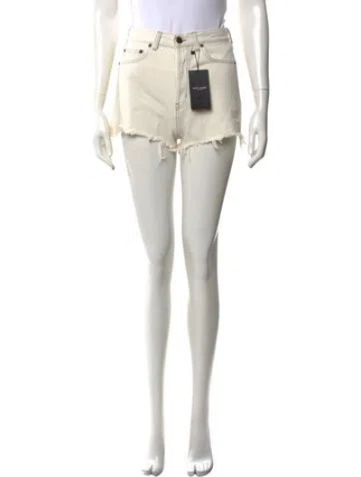 Pre-owned Saint Laurent Mini Shorts In White