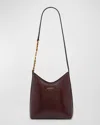 Saint Laurent Mini Shoulder Bag In Shiny Lizard-embossed Leather In Bordeaux